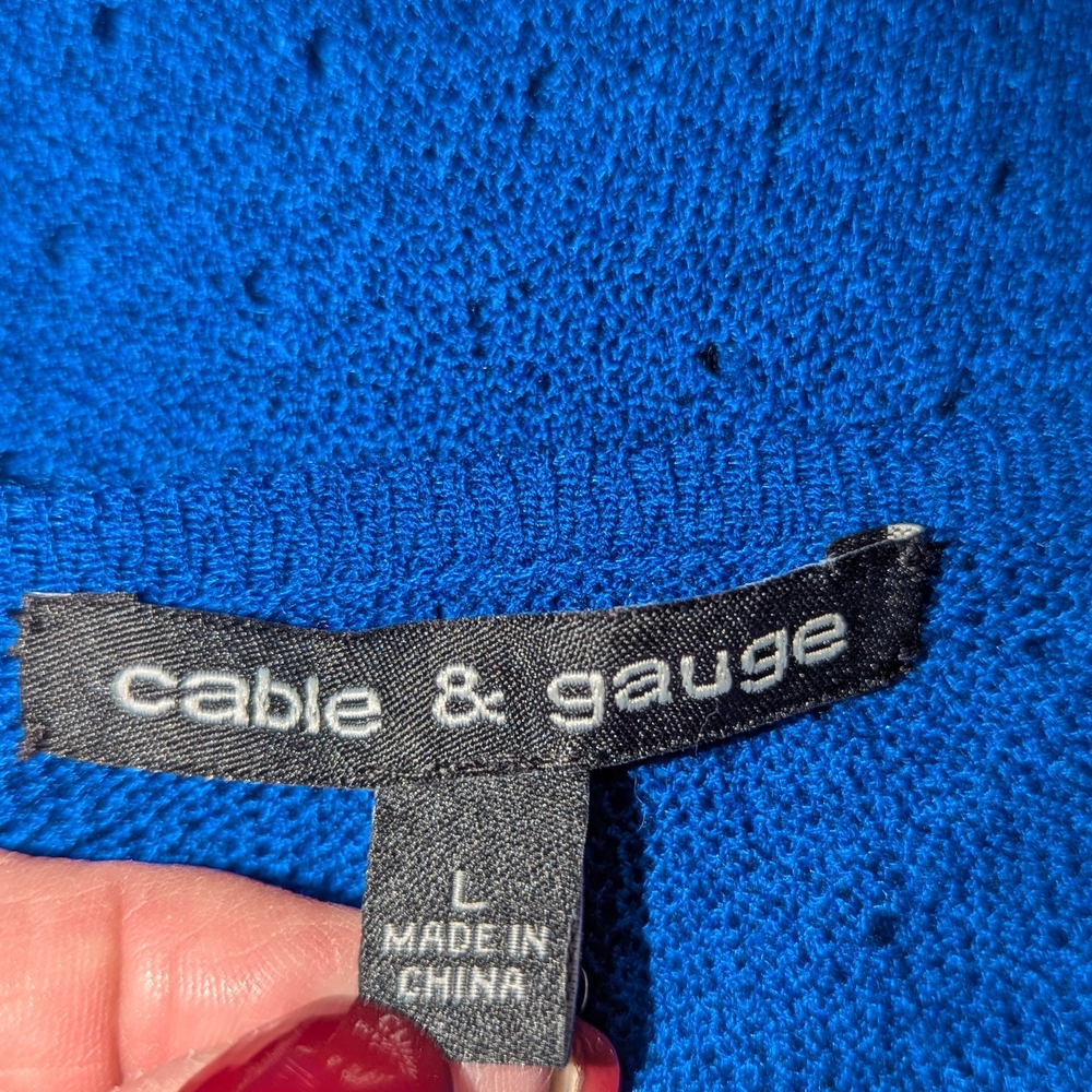 Cable & Gauge Blue Open Front Cardigan - Picture 5 of 8
